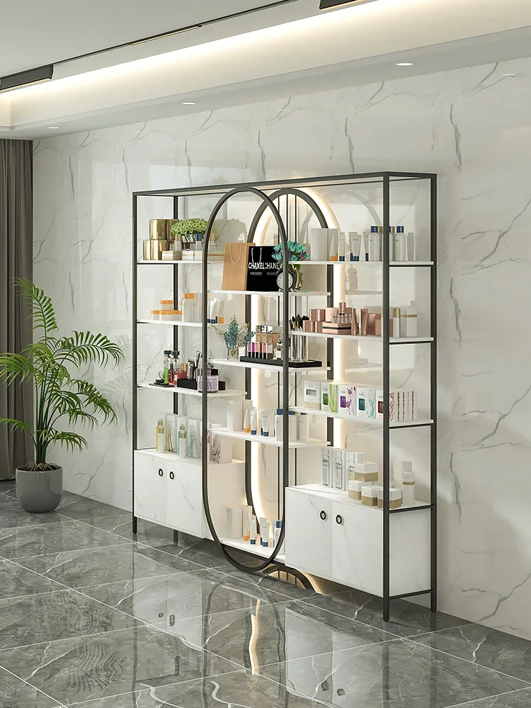 Skincare and cosmetics display rack, beauty salon display cabinet, nail storage display cabinet