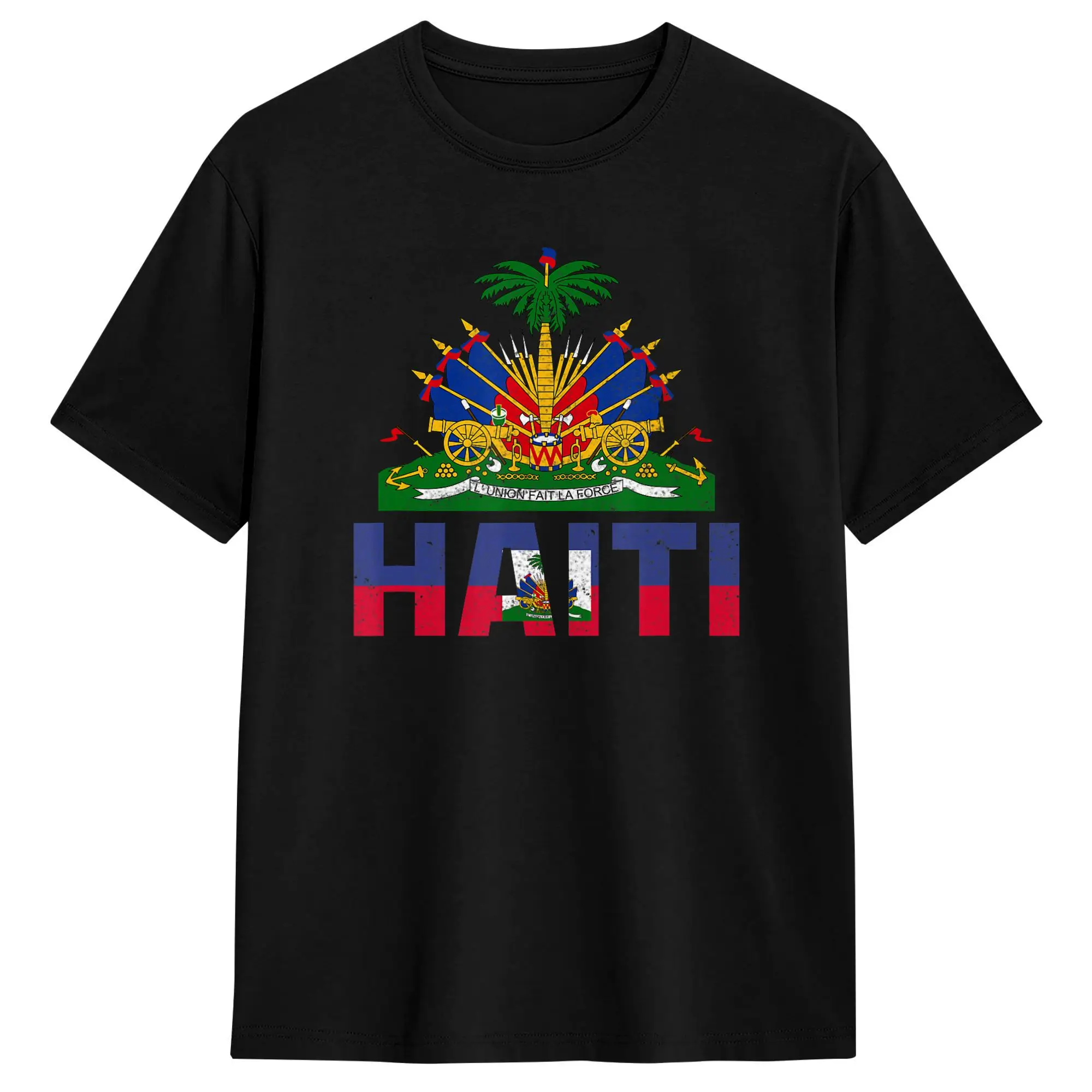 Haitian Flag Day ARt Design T-Shirt Summer  Fashion T Shirts Male Cotton Oversized Clothes Short Sleeve Street Style Tops