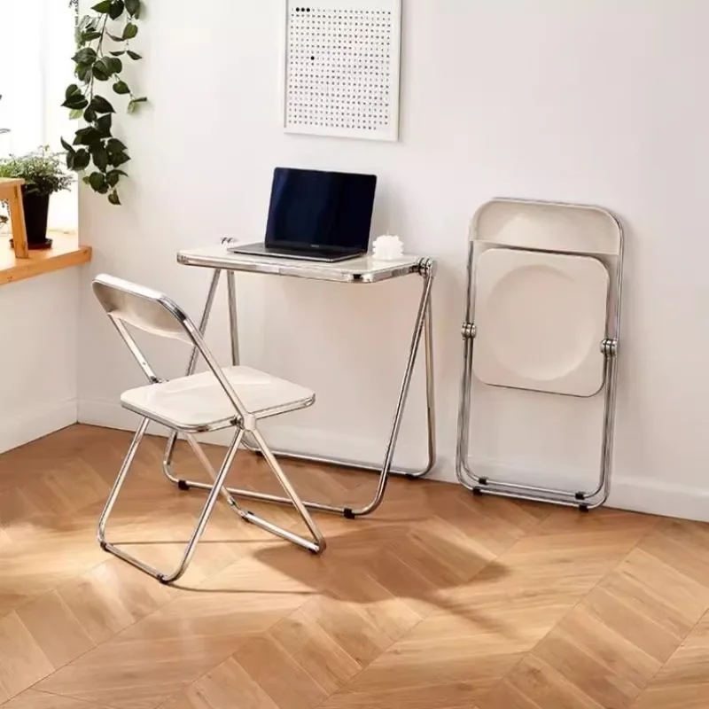 

acrylic medieval transparent ins style, folding table, home portable desk, study table and chairs, Nordic side coffee table