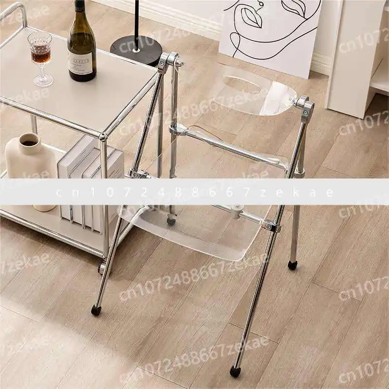 

Прозрачный стул в скандинавском стиле, складной, интернет-знаменитости, обеденный, домашний, со спинкой, современный