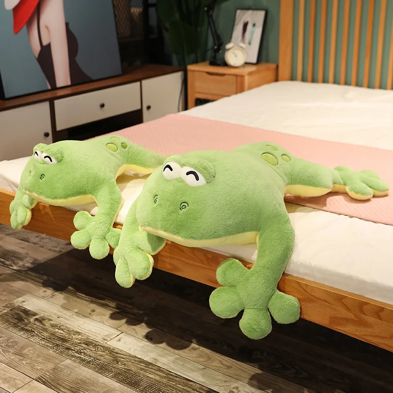 60-130cm Giant Big Frog Plush Toy Stuffed Plushies Grogs Throw Pillow Cushion Home Decor Kids Birthday Gift for Boy Big Eyes