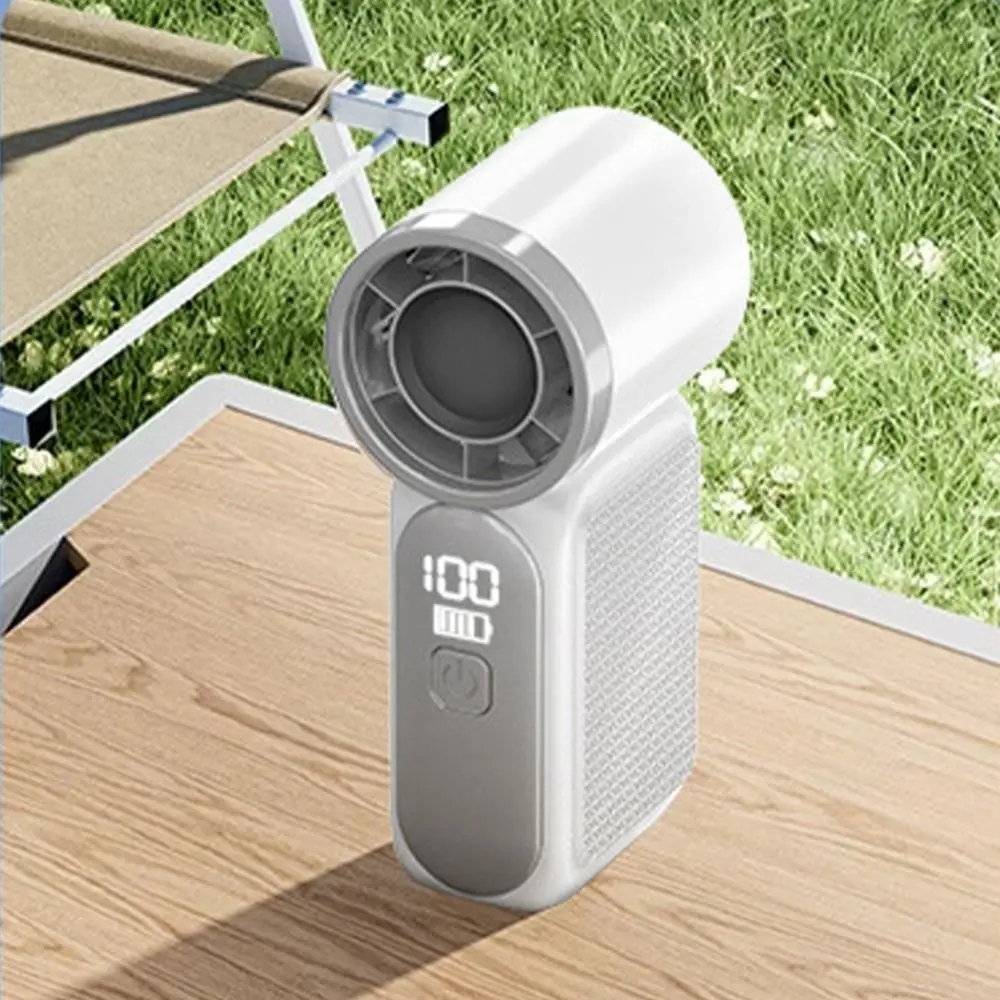 

6 Gear Wind Mini Portable Fan Air Turbo Tech LED Display USB Rechargeable Fan Adjustable Ultra-quiet Handheld Turbo Fan Office