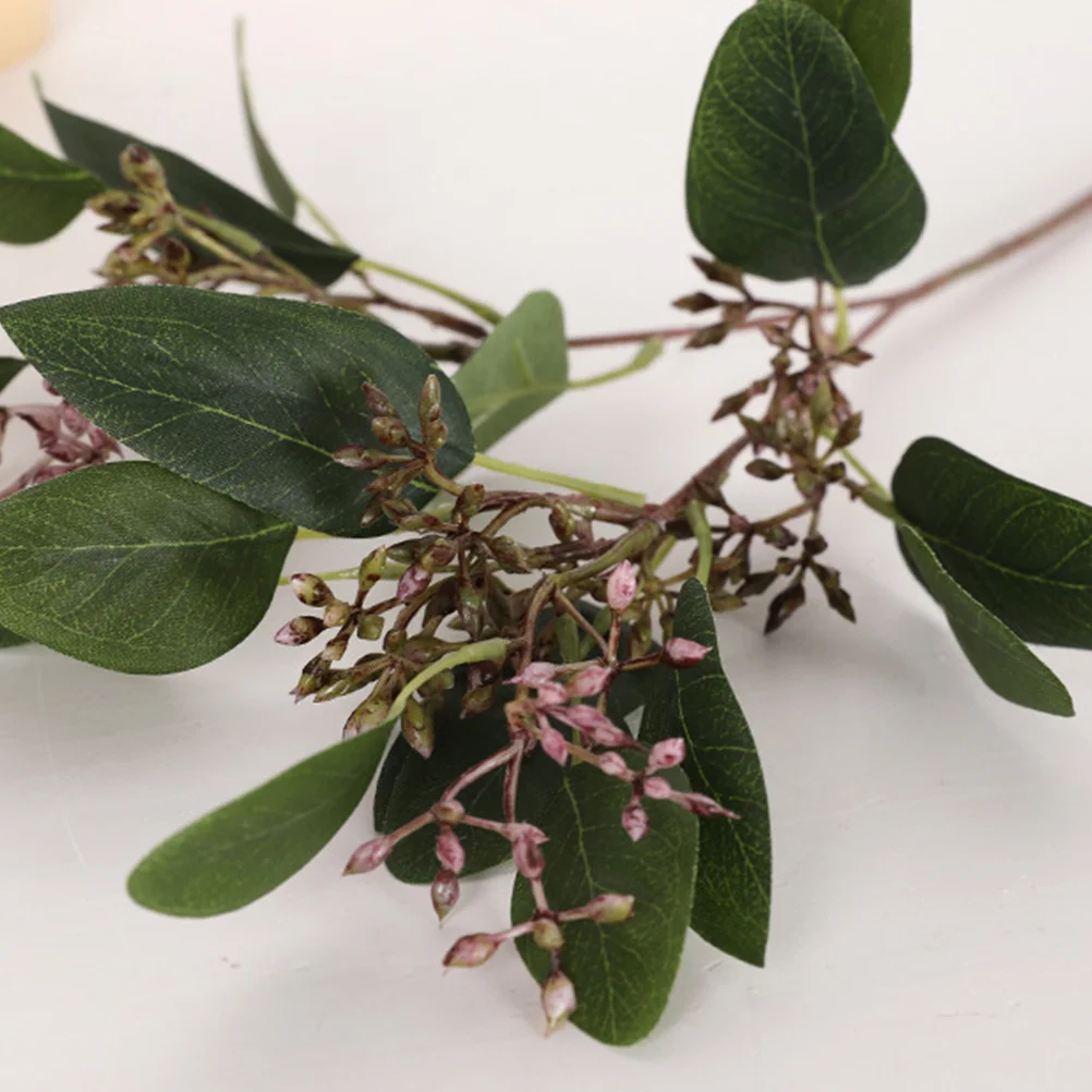 

2Pcs Eucalyptus Leaves Simulation Plants Natural Looking Ecofriendly Home Party Decor Purple White Fruit Style Green