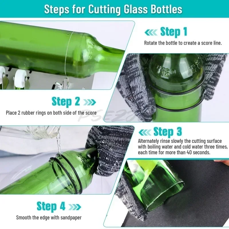 Glass Cutter Professional for Bottle Cutting Stainless Steel Material DIY Cut Tool Machine Wine Beer Glass Cutter Tool