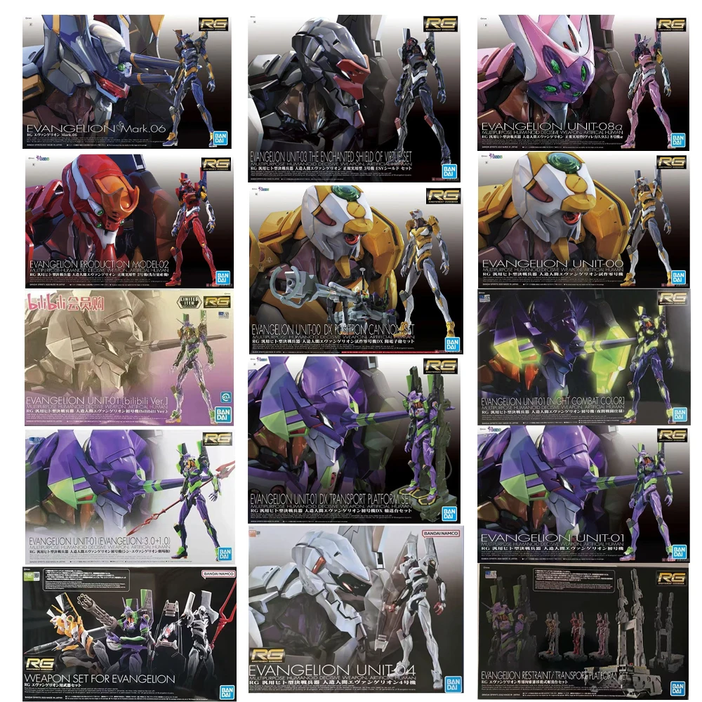 

Bandai Original GUNDAM RG Series EVANGELION Mark.06 UNIT-O1 Anime Action Figure Assembly Model Collectible desktop ornament