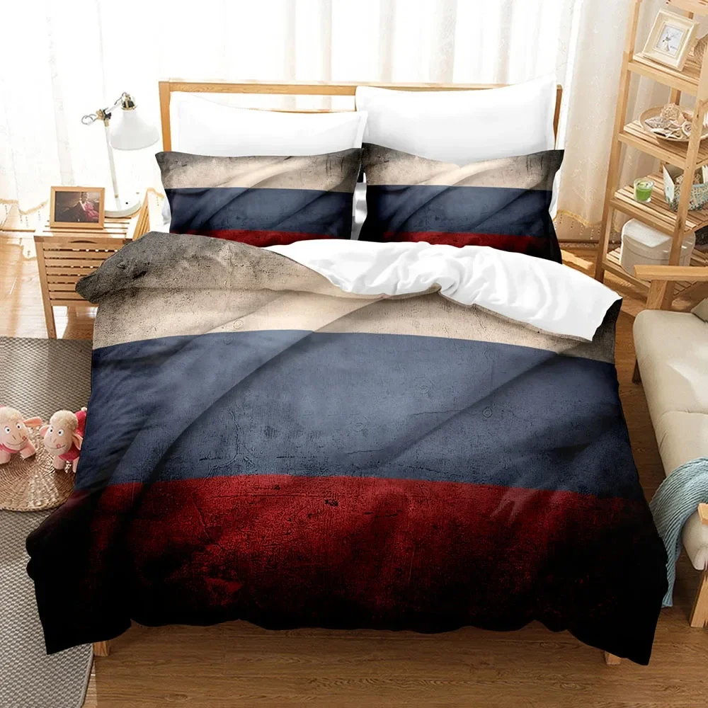 

3D Print Russian Flag State Insignia Bedding Set Duvet Cover Bed Set Quilt Cover Pillowcase Comforter king Queen Size Boys Adult
