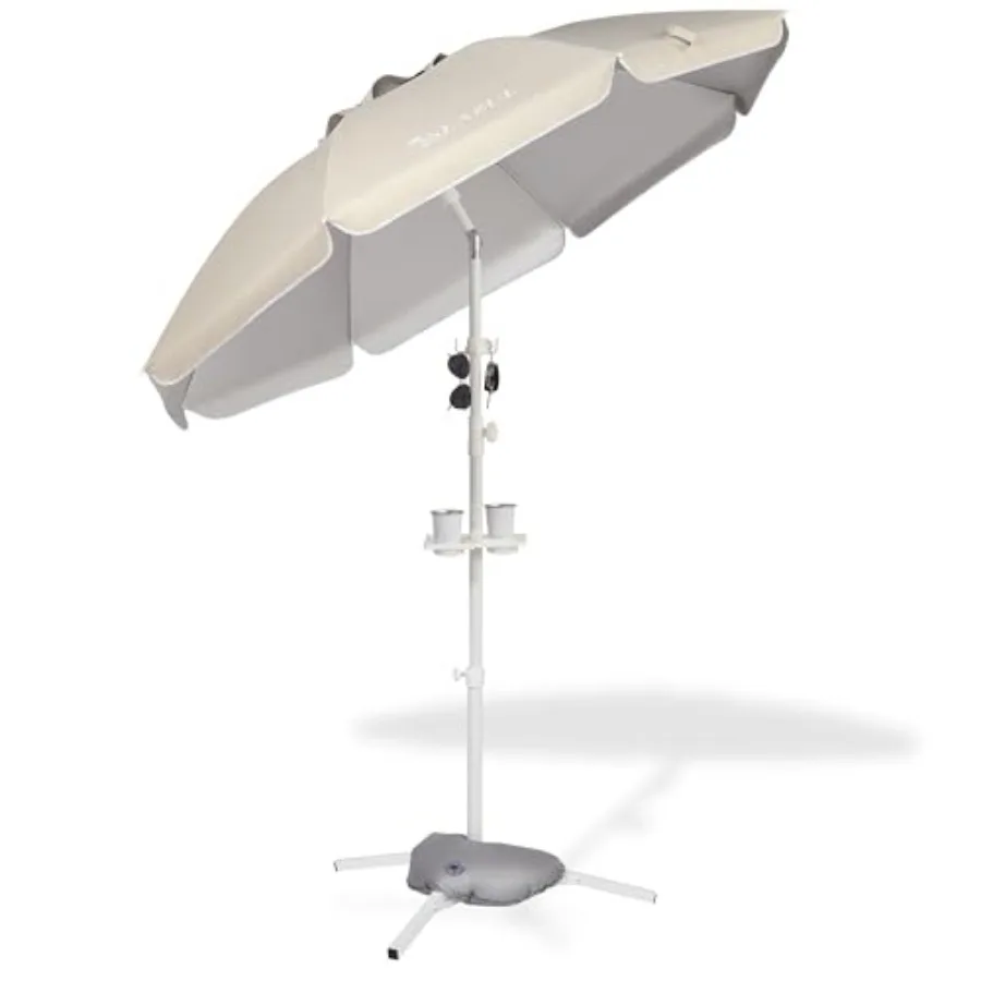 

6.5ft Sun Shade Umbrella, Portable Umbrella with Stand for Sports, Water Weight Bag, Adjustable and Lightweight, Sun Protection
