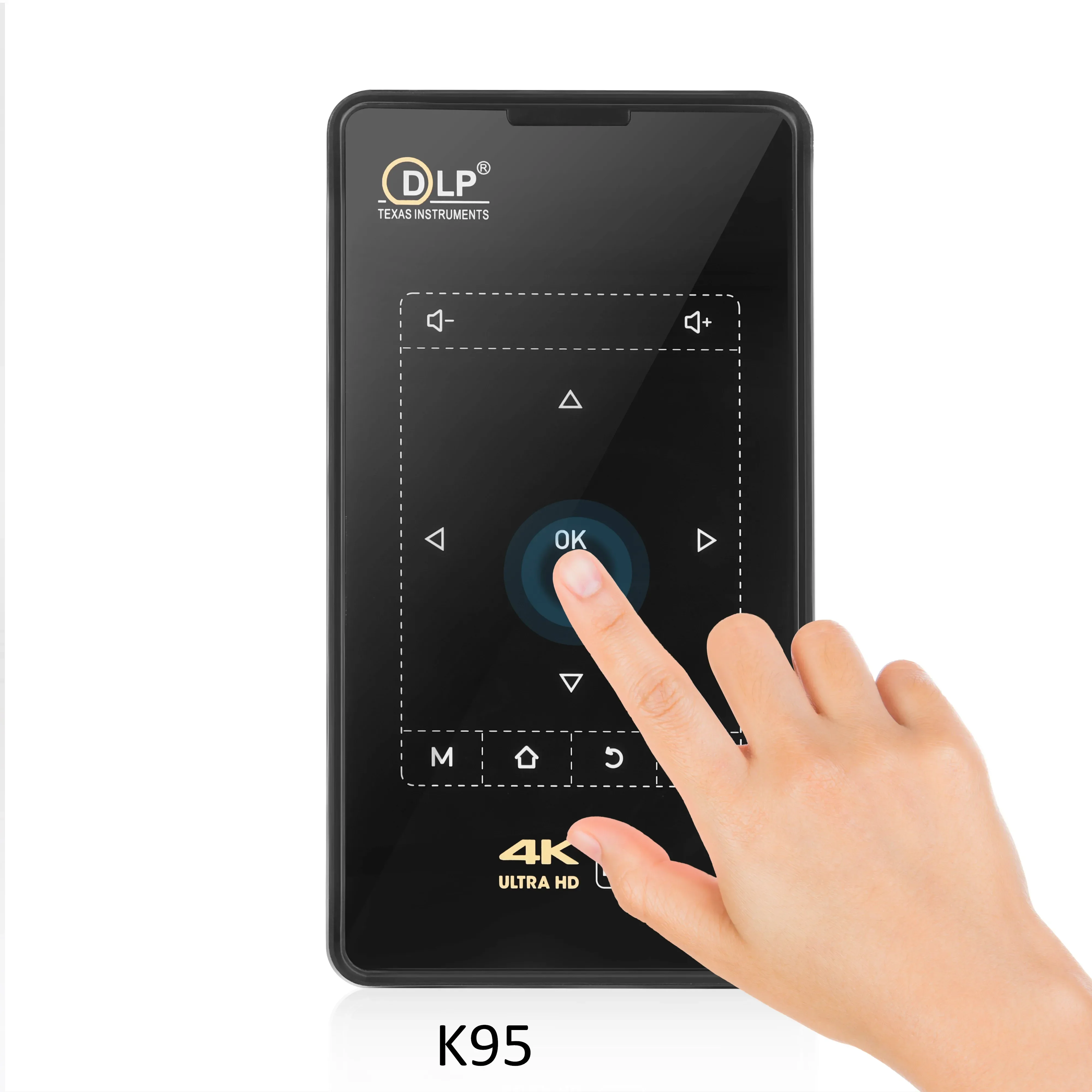 2025 DLP 4K جهاز عرض محمول يعمل بنظام أندرويد جهاز عرض ذكي صغير أسود للأعمال LED ضوء التركيز مصباح تكنولوجيا مكبرات الصوت نمط داخلي #6