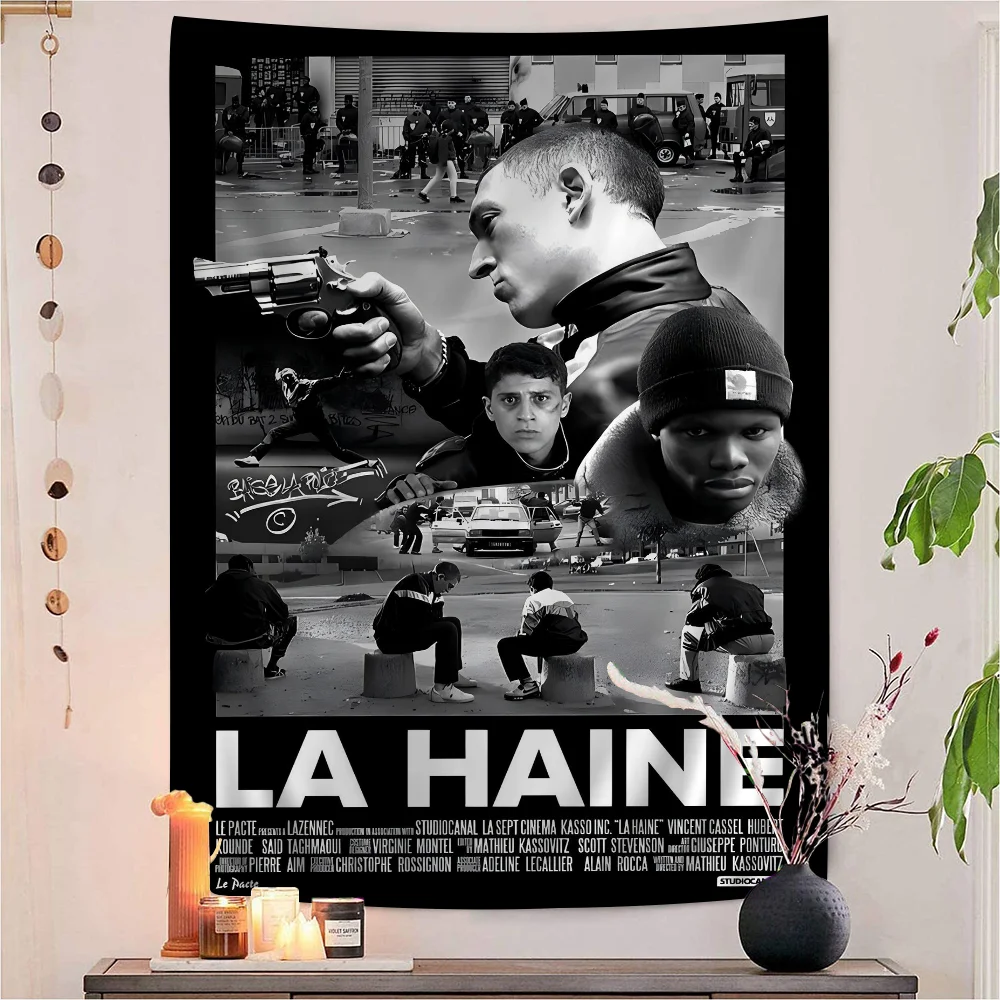 La Haine Французский фильм с принтом Большой настенный гобелен Подвесной Таро Хиппи Настенные коврики Общежитие Дешевые хиппи Настенный гобелен