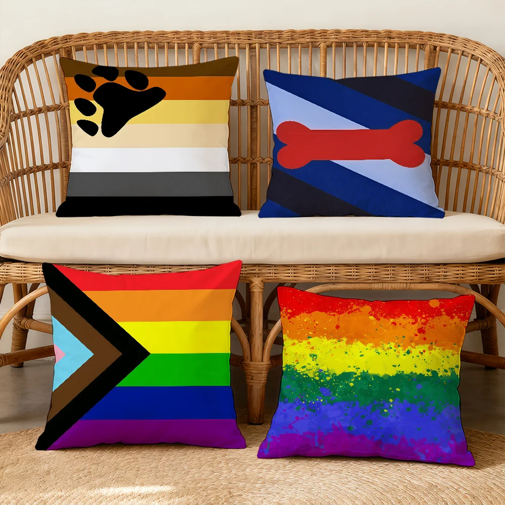 Straight Allies Bear Pride LGBT Cushion Cover Square Decorative Throw Pillow Case Sofa Bed Living Room Anniversary Gifts