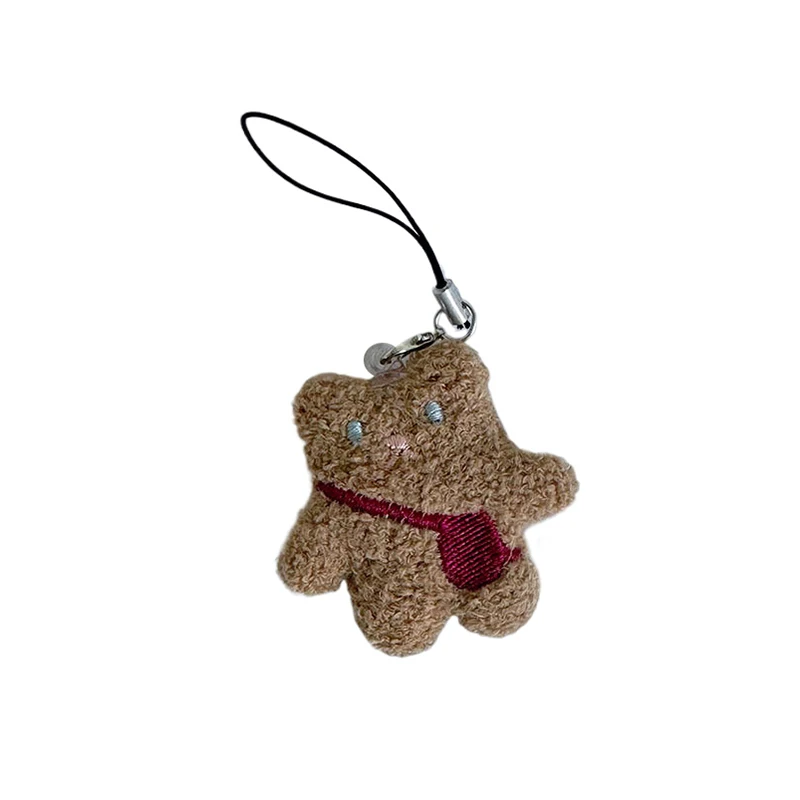 Plush Bear Keychain Cartoon Animal Pendant Keyrings Fashionable Phone Back Clip Key Rings For Backpacks And Phone Pendant