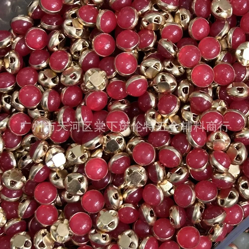 100 Pieces 5mm Super Small Buttons Gold Color Zinc Alloy Round Shank Buttons DIY Handicrafts Doll Accessories