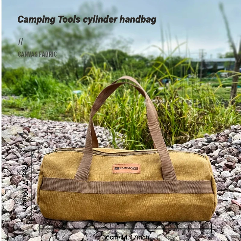 

Outdoor Camping Tool Kit, Nail Bag, Portable Cylindrical Bag, Sturdy And Durable Nail Hammer, Canvas Storage Bag