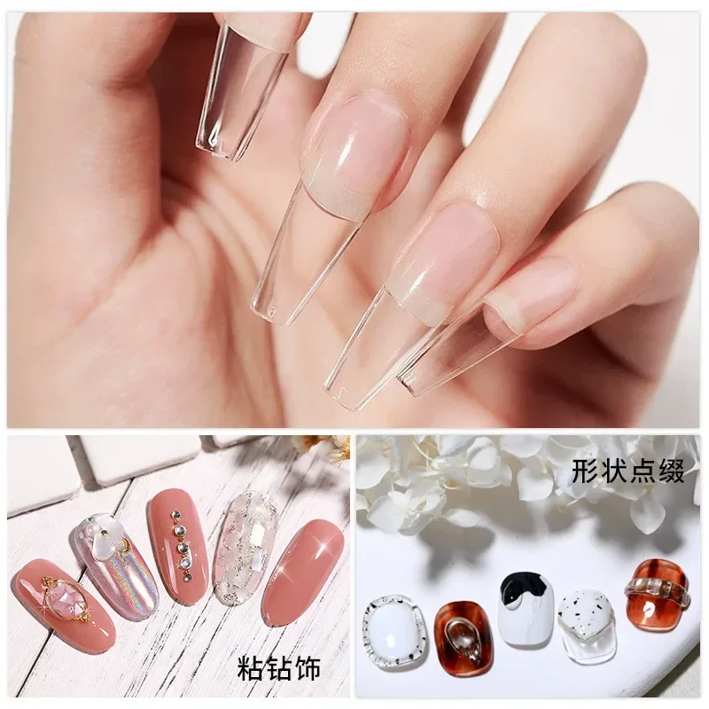 3 pezzi/set punte per unghie solide gel adesivo solido punte per unghie colla adesiva patch colla adesiva gel UV nail art