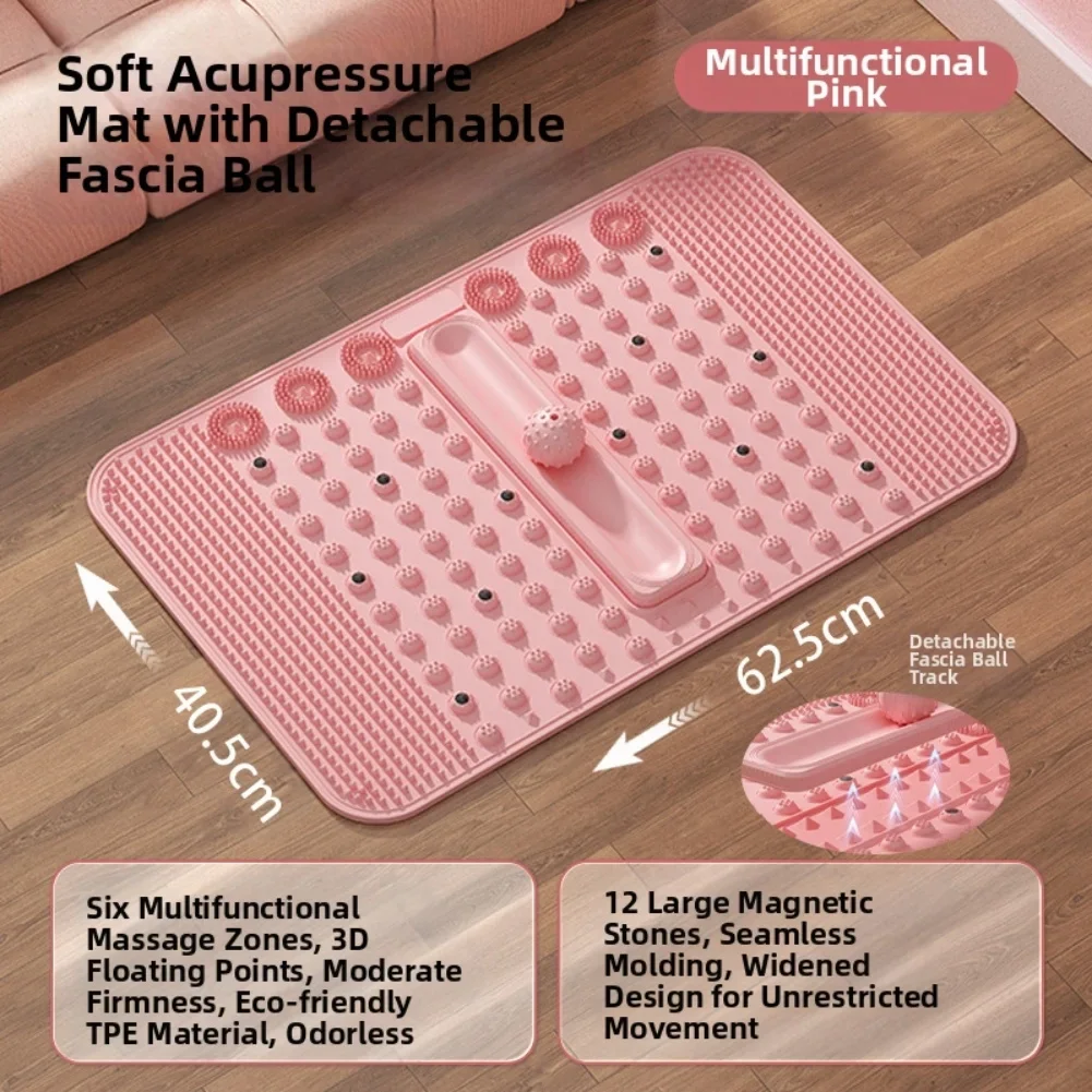 Foot Massage Pad Pain Relief Relaxing Massage Mat Multi Functional Acupressure Mat TPE Soft Silicone Magnets Toe Pressure Plate
