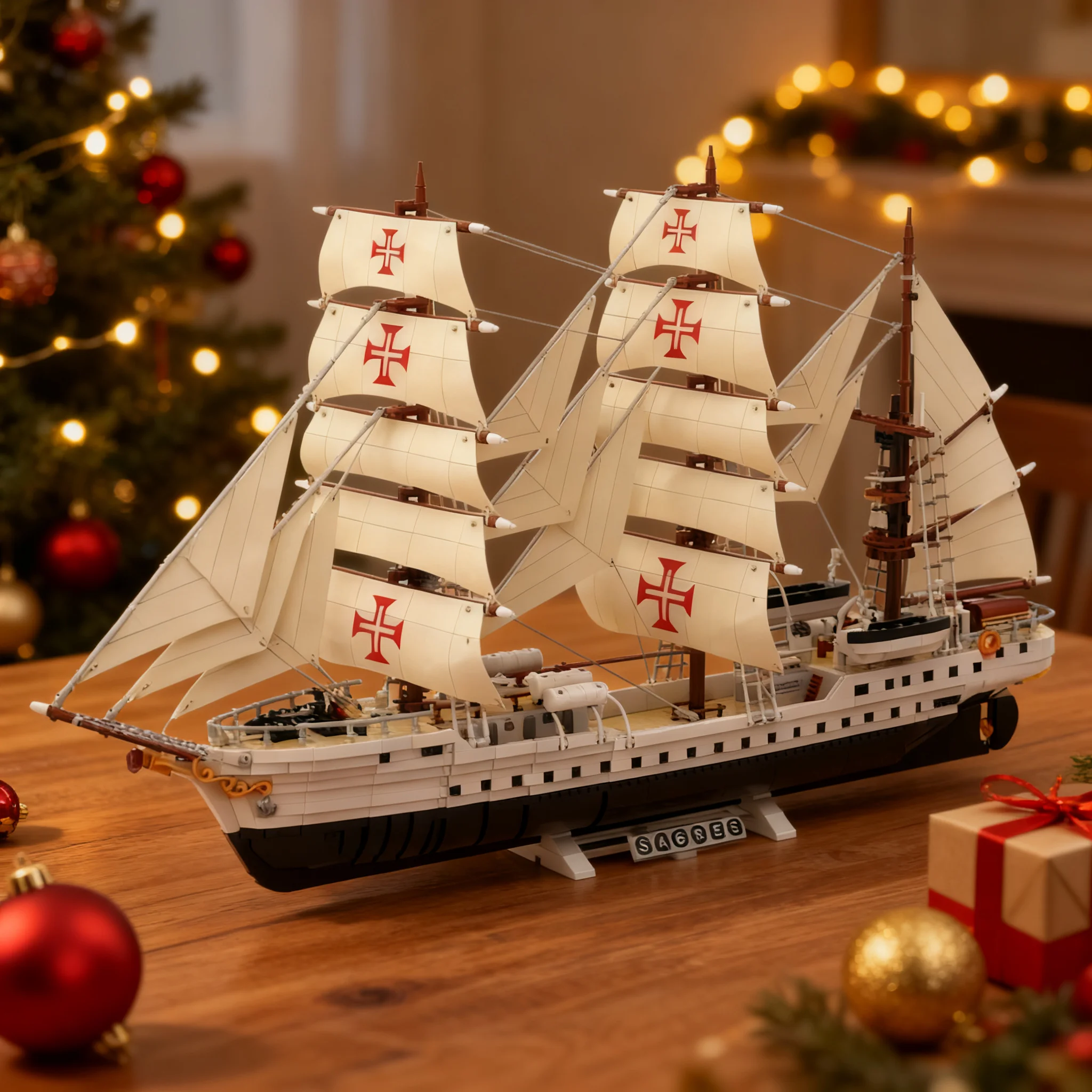3236pcs MOC NRP Sagres Sailing Ship Boat Model Building Blocks Architecture Toy Christmas Gifts 3D Education Idea Art DIY Craft
