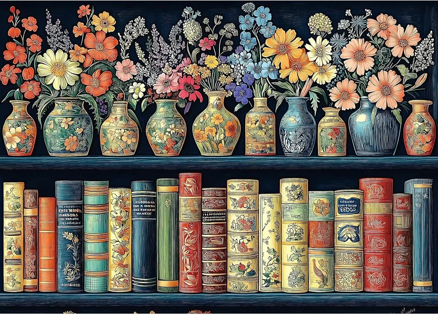 

Деревянные головоломки 1000/500/300 шт. Классические вазы и книжные полки Пазлы Семейные игры для декора спальни и гостиной