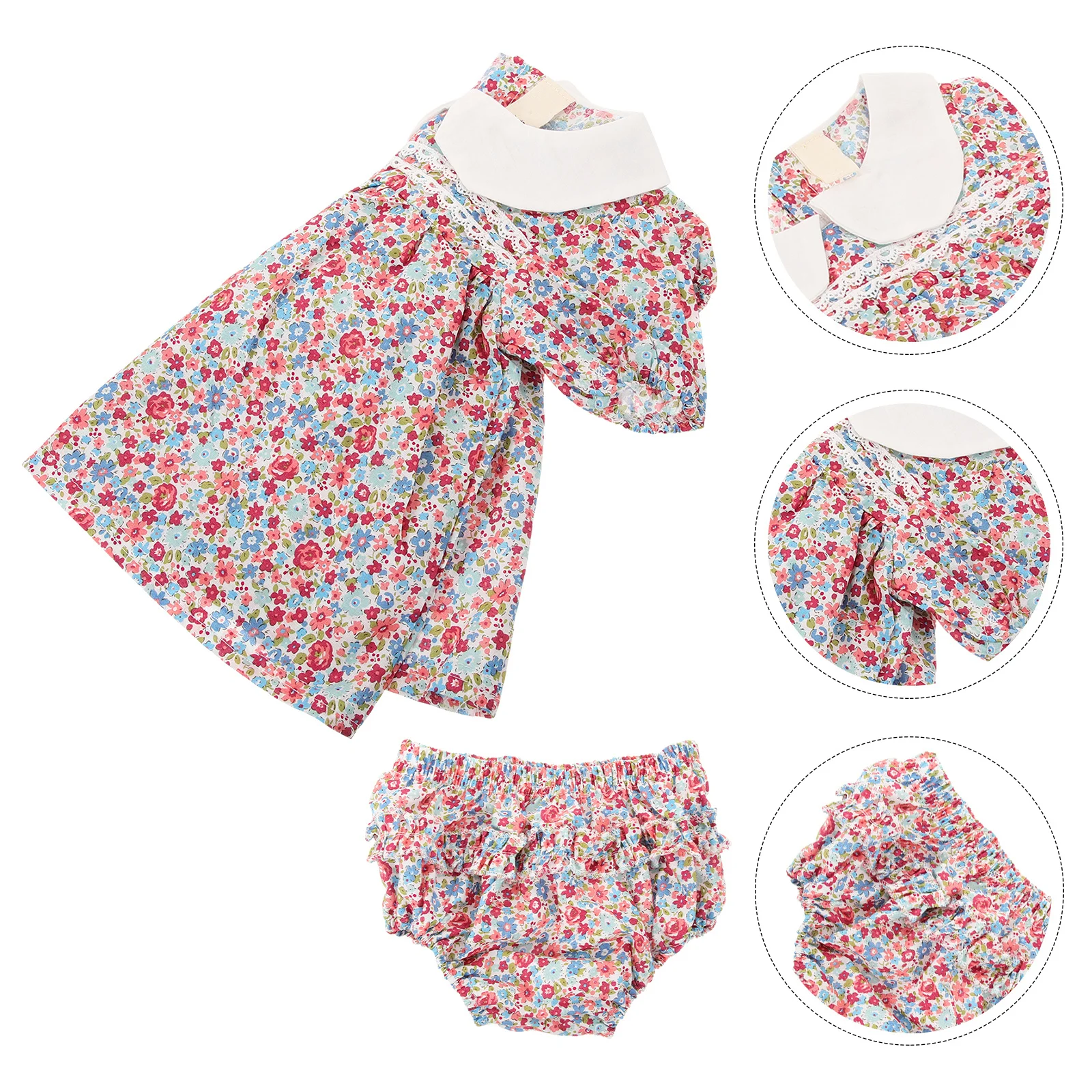 

6pcs Short Sleeve Romper For Baby Girls Summer Clothes Cotton Jumpsuits Outfit Daily Wear Party Holiday Photo Shoot