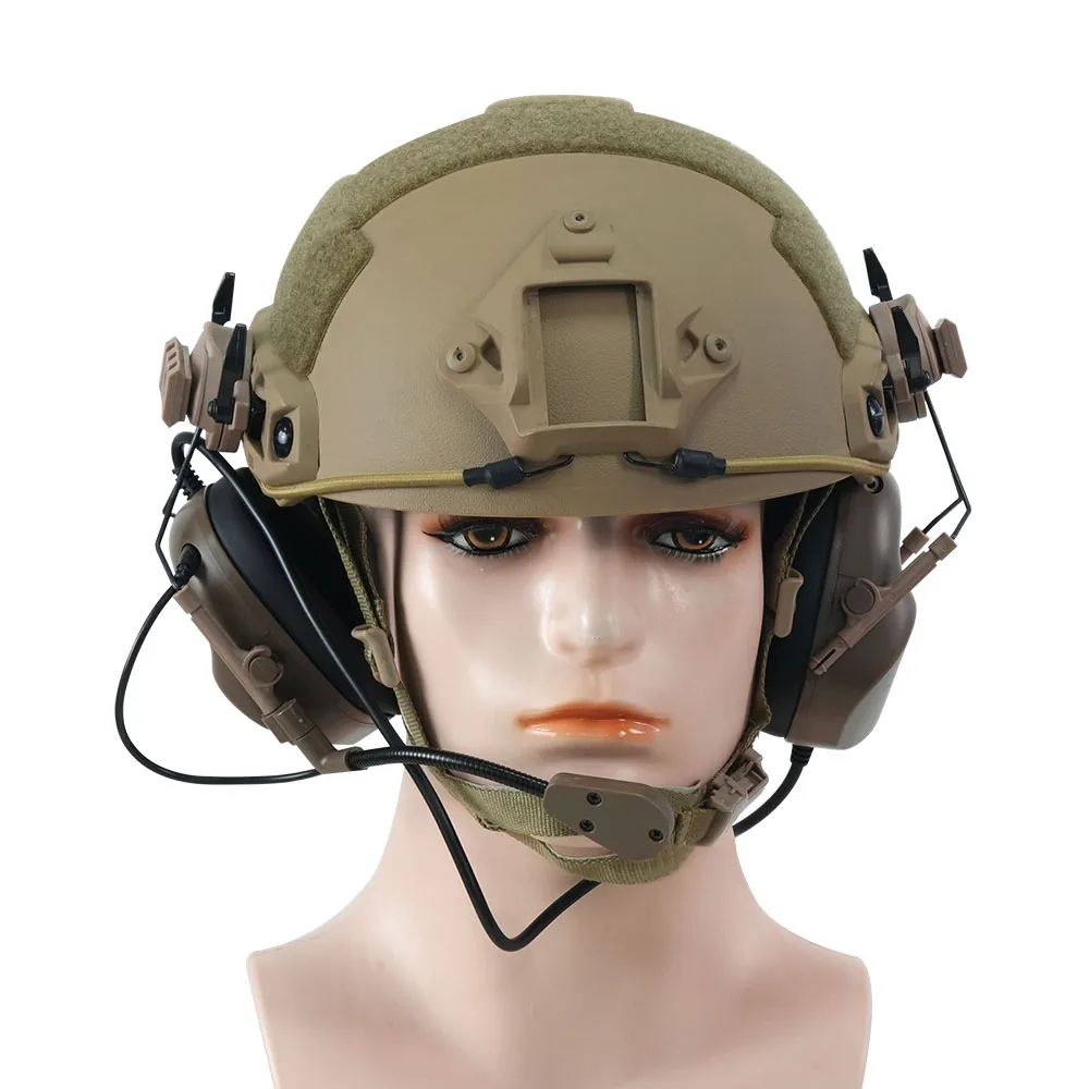 BOOIU Tactical Shooting Ox Horn Headset Fast Helmet IPSC Without Pickup Shooting Earphone Training Communication Headphones