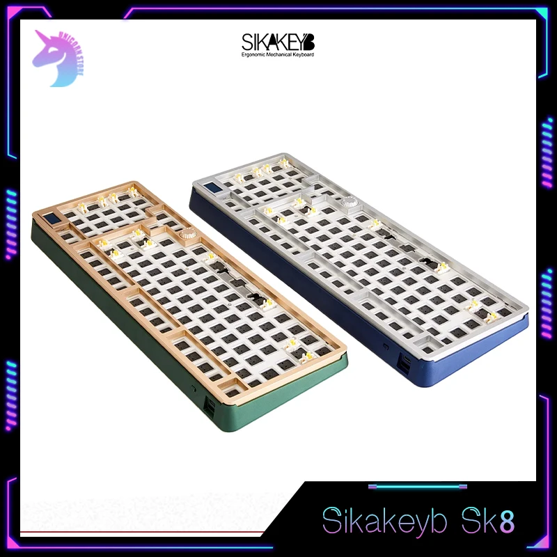 

Sikakeyb Sk8 механическая клавиатура комплект беспроводной Bluetooth клавиатуры 3 режима 95% прокладки горячей замены пользовательские Rgb игровой стандарт