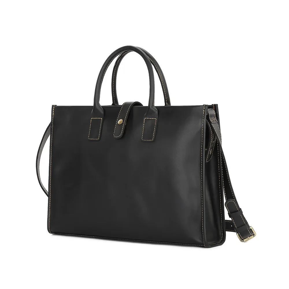 2026 New Vintage Laptop Bags Cow Genuine Leather Men's Briefcase Luxury Brand Male Handbags Men Messenger 14 Inch Computer Bag