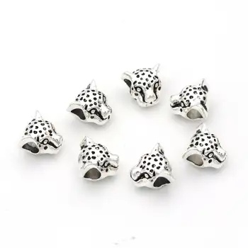 藏銀金色大孔豹紋歐洲隔珠金屬散珠,適用於珠寶製作、DIY、針線等,批發 10 最佳銷售 歐洲珠子 - №5