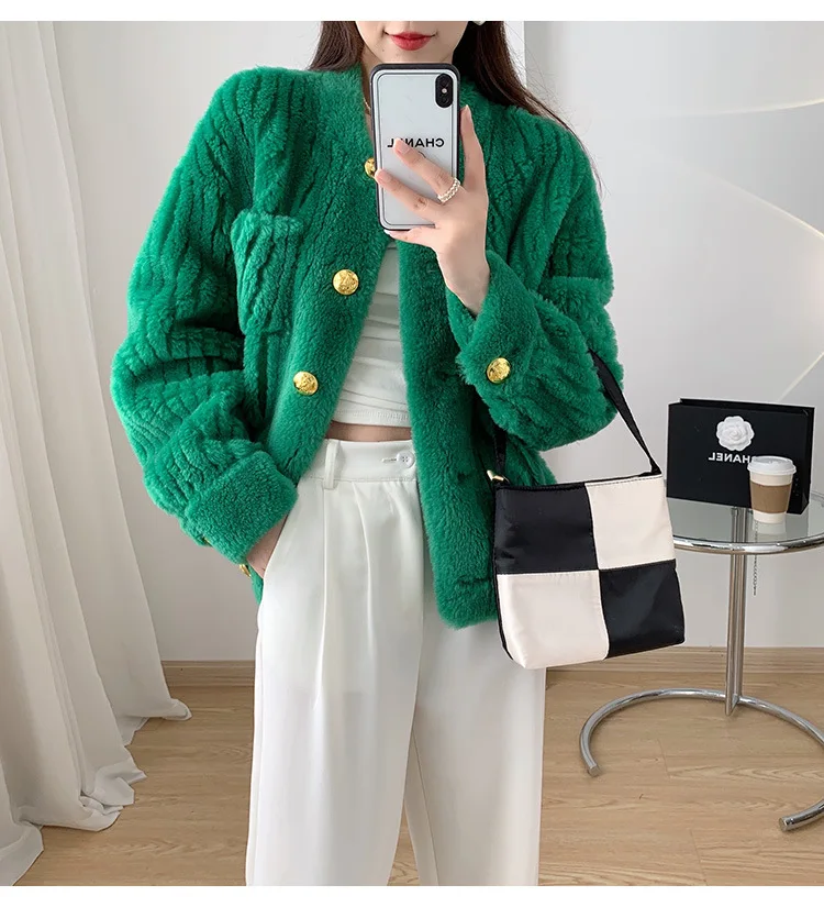 Lamb Fur Fur Fur Coat Women's Sheep Fleece Fur Integrated Coat Short Style Winter Wool Popular Style