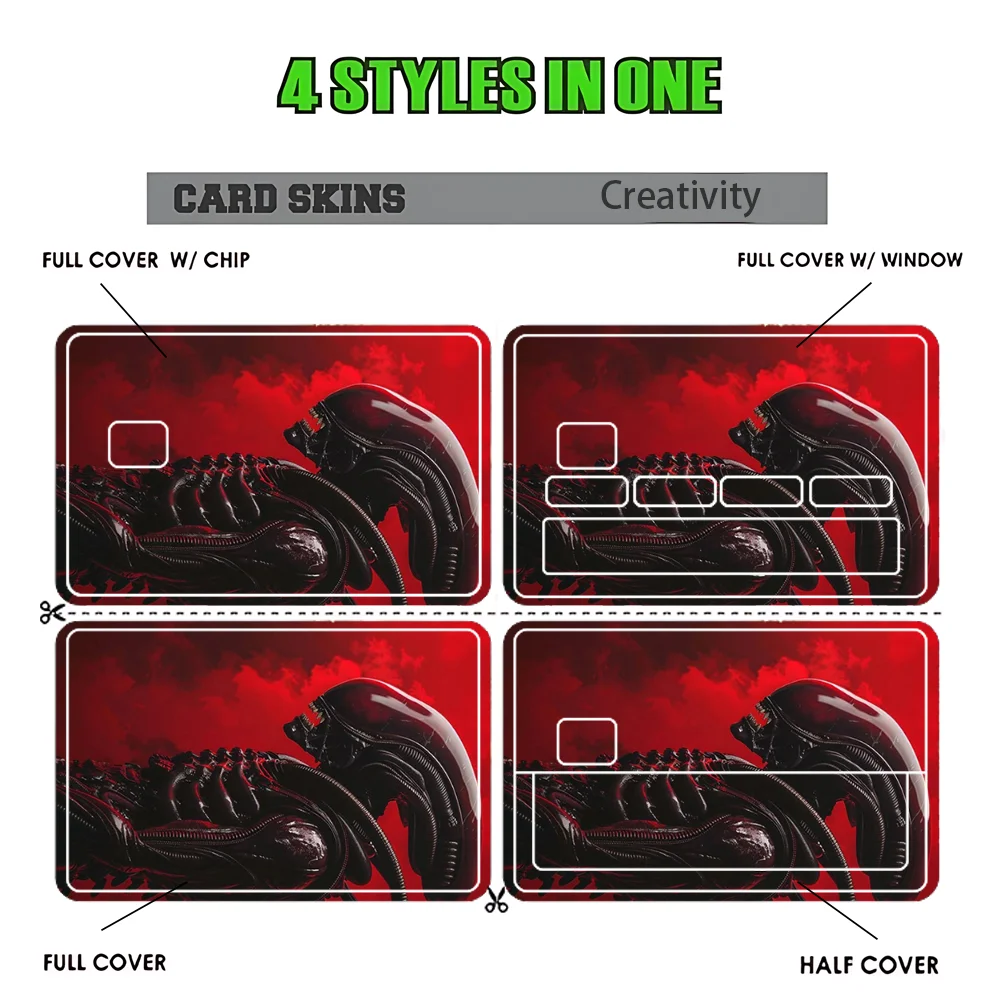 A-AlienS Movie Romulus Stickers Credit Visa Debit Bank Charge Card Bus Metro Waterproof Sticker Decal Decoration