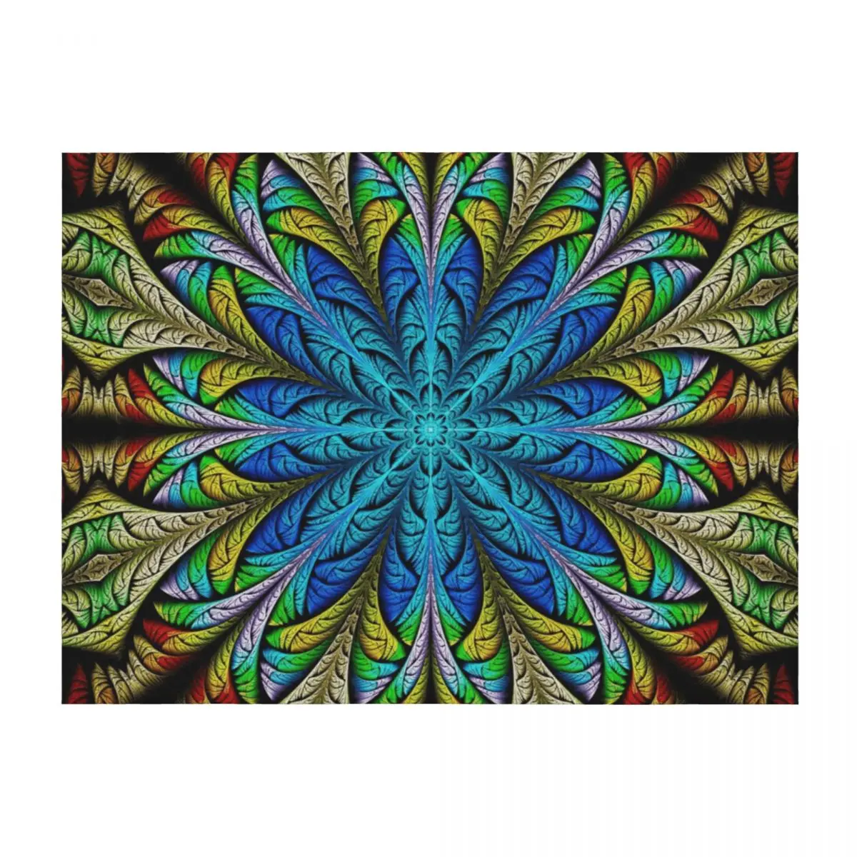 

PsyTrance Design - Psychedelic Tribal Mandala Fractal Throw Blanket Comforter Thermal Luxury Designer Moving Blankets