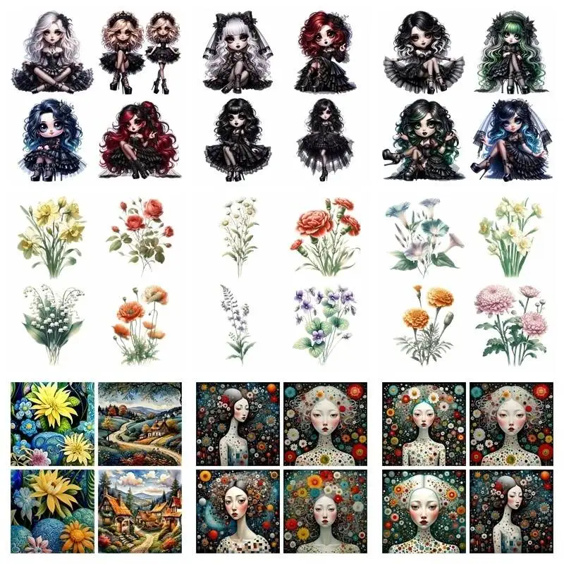Cartoon punk Godster girl Iron Transfer Sticker Diy A-Level Washable Heat Press Printed  Accessories children Clothing Patch
