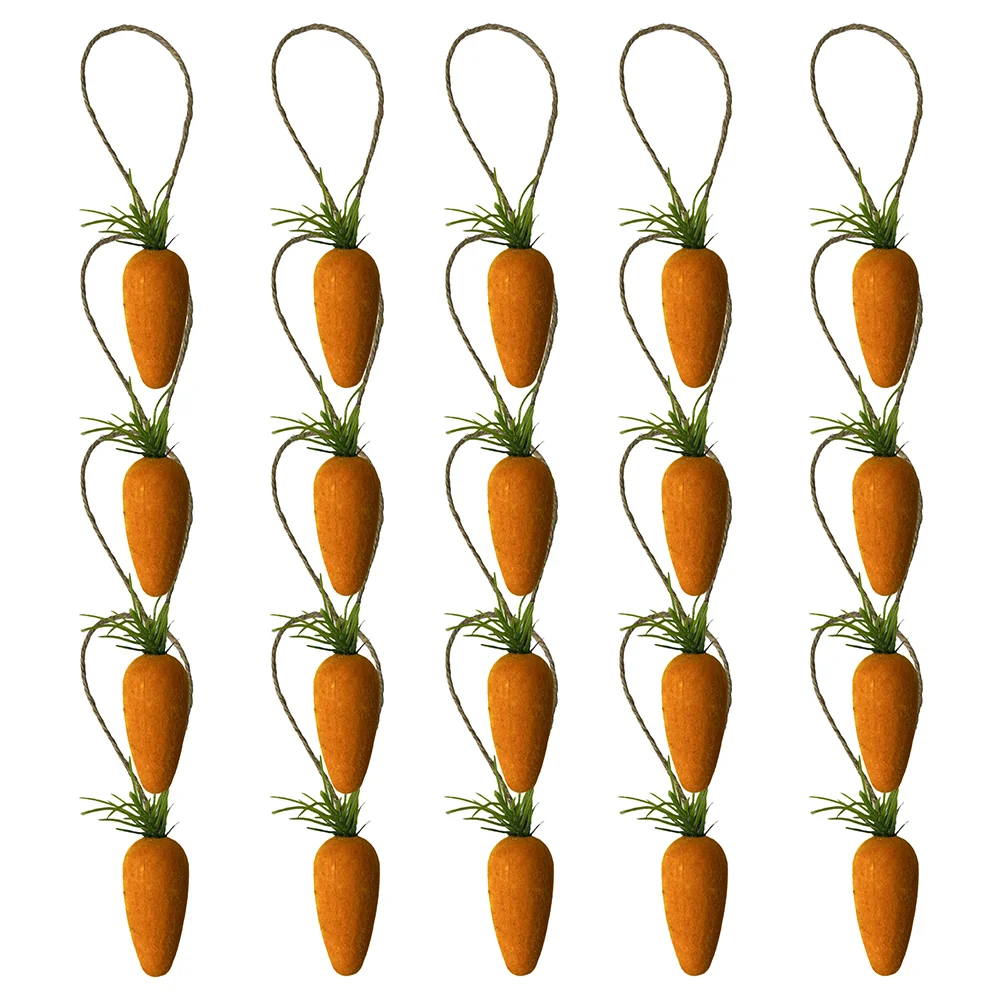 

20 Pcs Carrot Pendant Pendants Exquisite Ornament Fine Fresh Decoration Easter Party Foam Ornaments