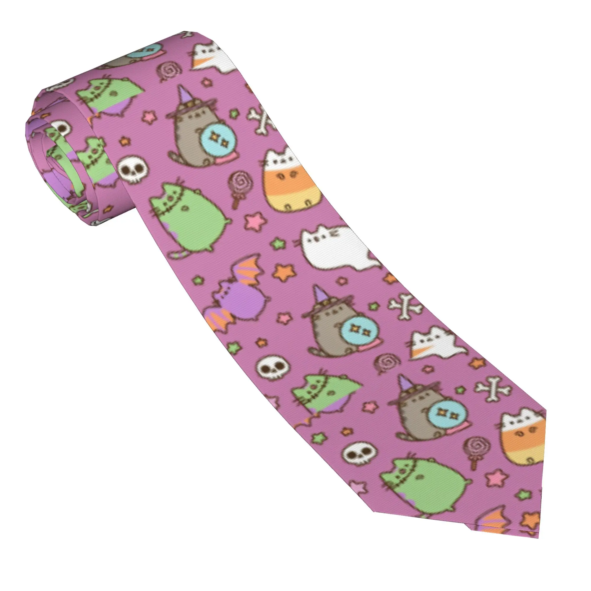 Kawaii P-Pusheencats Unisex Necktie Skinny  8 cm Classic Neck Tie Shirt Accessories Cravat Wedding Accessories  Cosplay Props