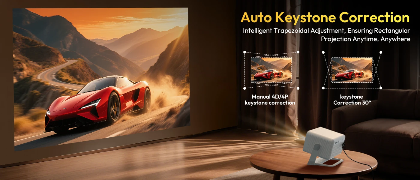 XGODY A6 Pro 650 ANSI Lumens Smart Projector, Native 1080P with 8K Decoding, Android 14, Wi-Fi 6 & Bluetooth 5.2, Auto Focus & Keystone with Auto Screen Alignment, Portable Home Theater Projector for Bedroom & Outdoor Movies
