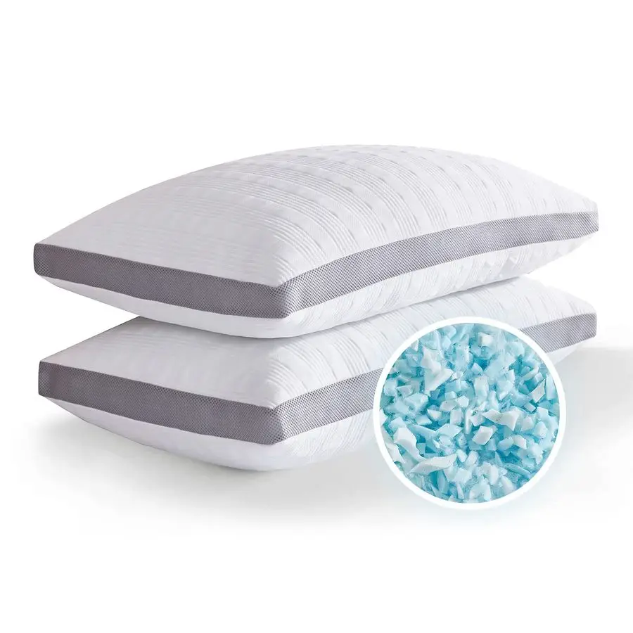 

Cooling Pillows Queen Size Set of 2,Shredded Memory Foam Bed Pillows for Sleeping,Queen Pillows for Back amp Side Sleepers,Adjus