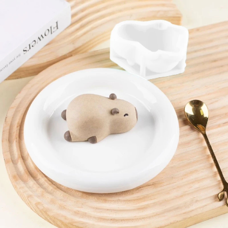 Bonito capivara pudim molde mousse molde de silicone creme molde bolo dos desenhos animados capivara decoração do bolo cozimento ferramenta de padaria