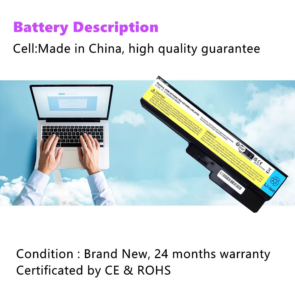 Laptop Battery for Lenovo L08O6C02 L08S6C02 LO806D01 L08L6C02 L08L6Y02 L08N6Y02 For Lenovo 3000 G430 G450 G455A G530 G550 G555