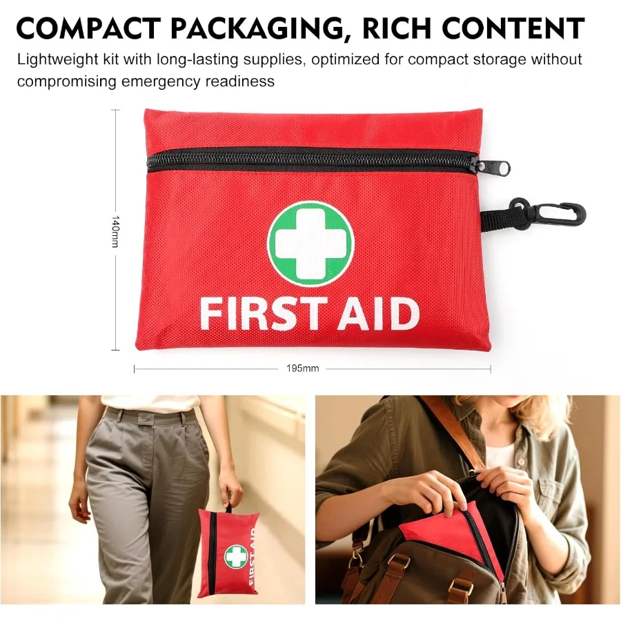 Mini First Aid Kit for Minor Cuts Scrapes Sprains Burns 194Pcs Portable Compact First Aid Kit for Home Car Travel Camping and O