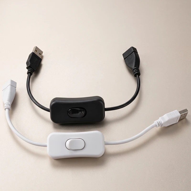 USB Switch Cable with ON/OFF Extension Cable 2pin 5V Cord For 5V LED Strip Light String Driving Recorder Fan Lamp DIY