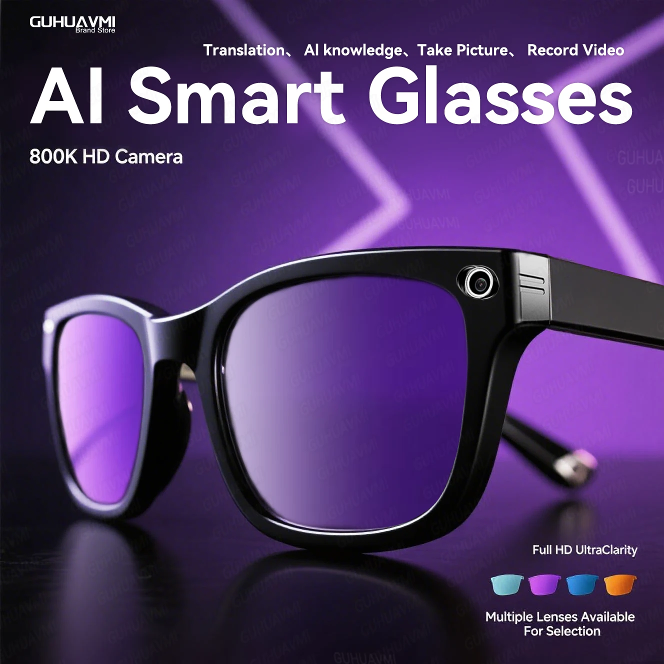 

New Ai Smart Glasses 8MP Camera Video Recording Videos AI GPT Photo Recognition Answer Translation Waterproof Bluetooth Glasses