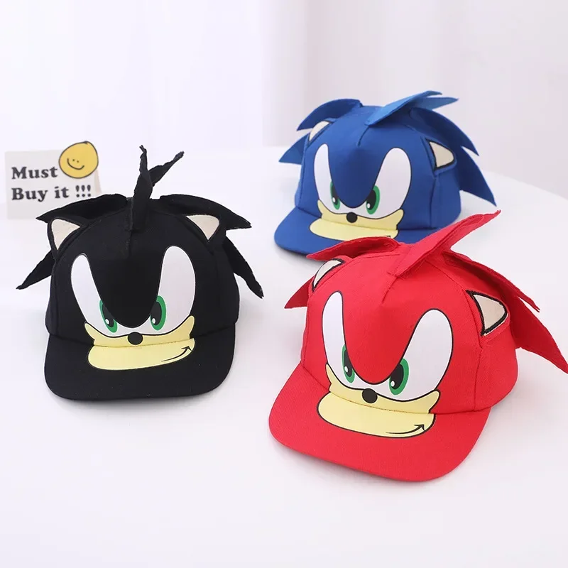 Cartoon Anime Sonics  Children\'s Baseball Cap The Hedgehog High-value Creative Kawaii Peaked Cap Boy and Girl Sunshade Hat Gifts