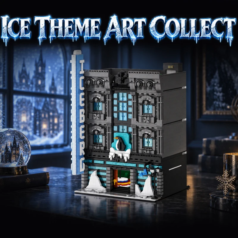 IN STOCK MOC Creativity Iceberg Club Penguin Building Blocks Assembling City Street View Bricks Adult Toy Christmas Gift Set