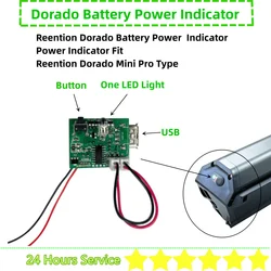 Reention Dorado Pro Mini Ebike bateria wskaźnik zasilania wyświetlacz mocy jeden LED 36v 48V wskaźnik poziomu baterii jeden LED USB wtyczka PCB BMS