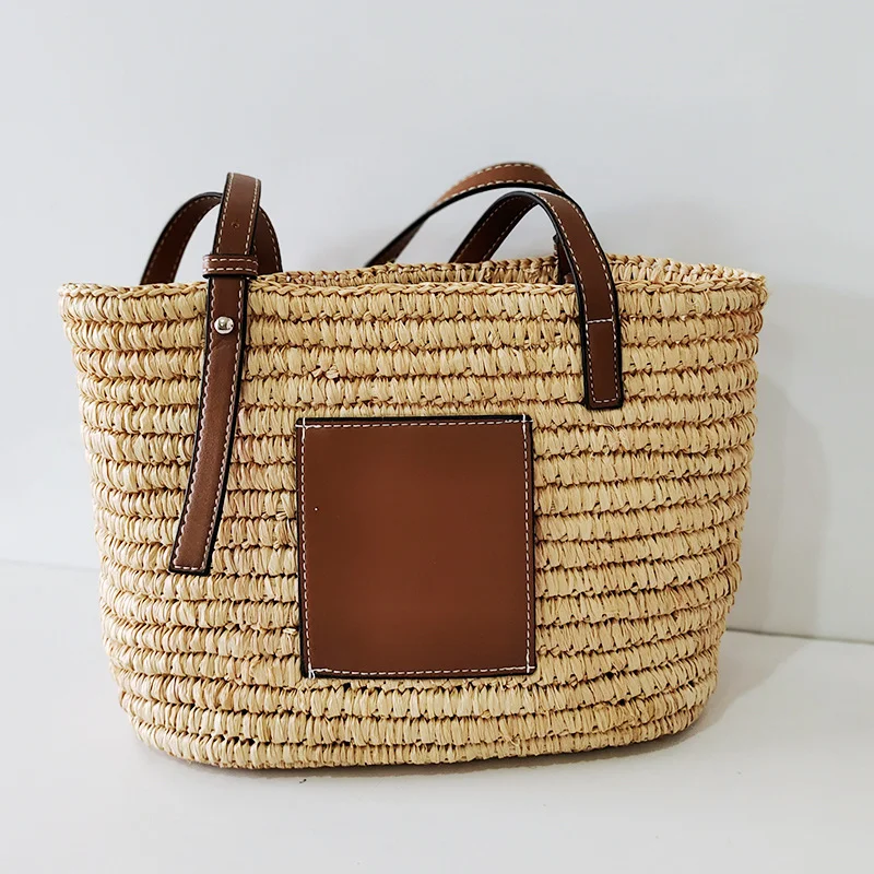 Large Capacity Straw Woven Women 2023 New Versatile Shoulder Fashion Woven Handbag Tote Summer Beach