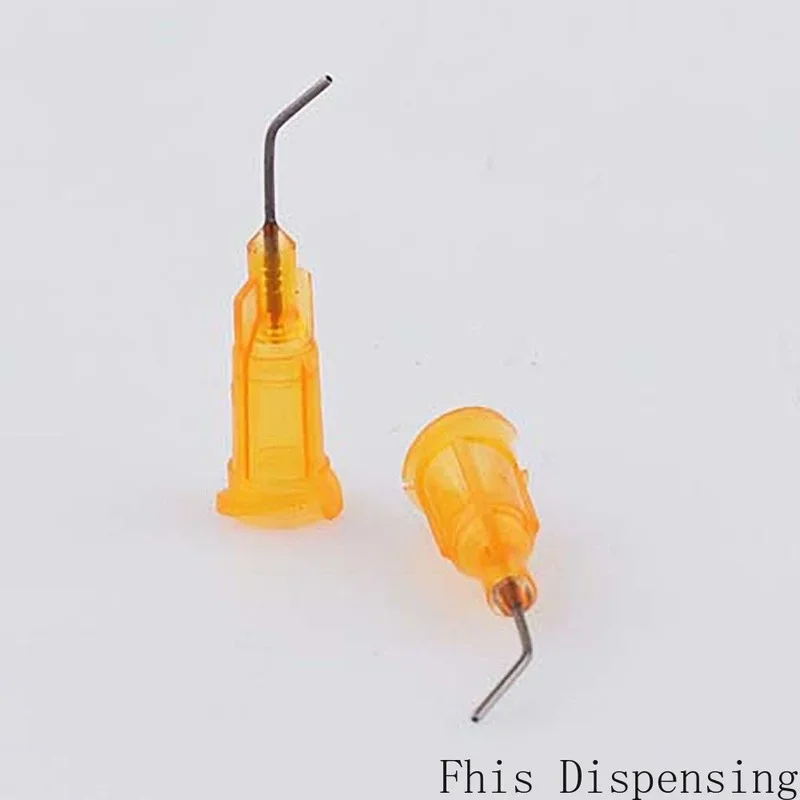 حزمة من 100 الفولاذ المقاوم للصدأ توزيع إبرة حادة طبية 23G 45 درجة الكوع الاستغناء الإبر