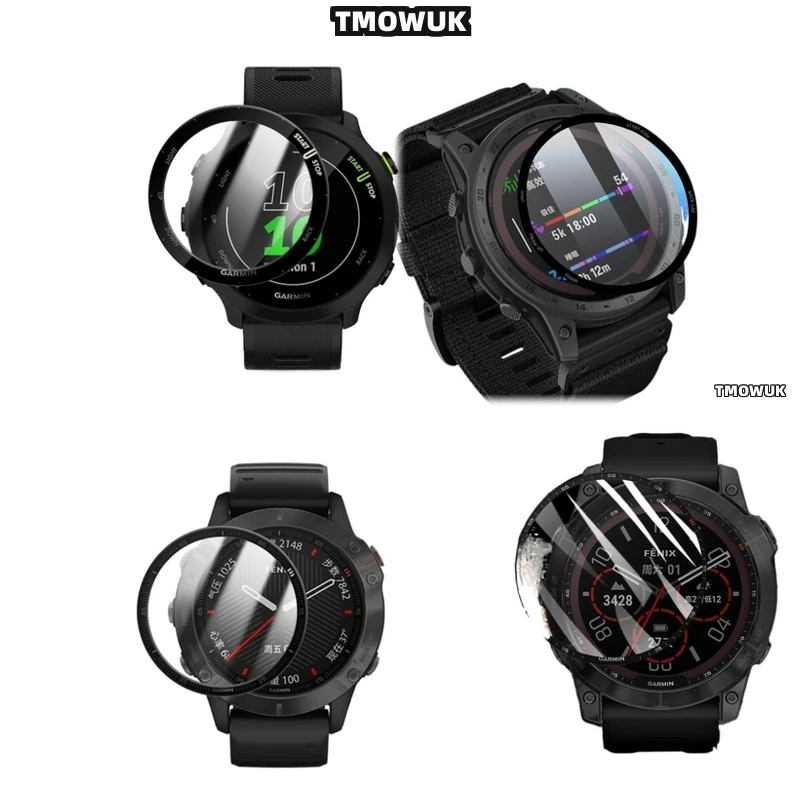

For Garmin Fenix 6 7 8 7X 6X 7S 47mm 51mm - Anti-Scratch Soft Flexible 3D Curved Screen Protector - Full Cover PMMA