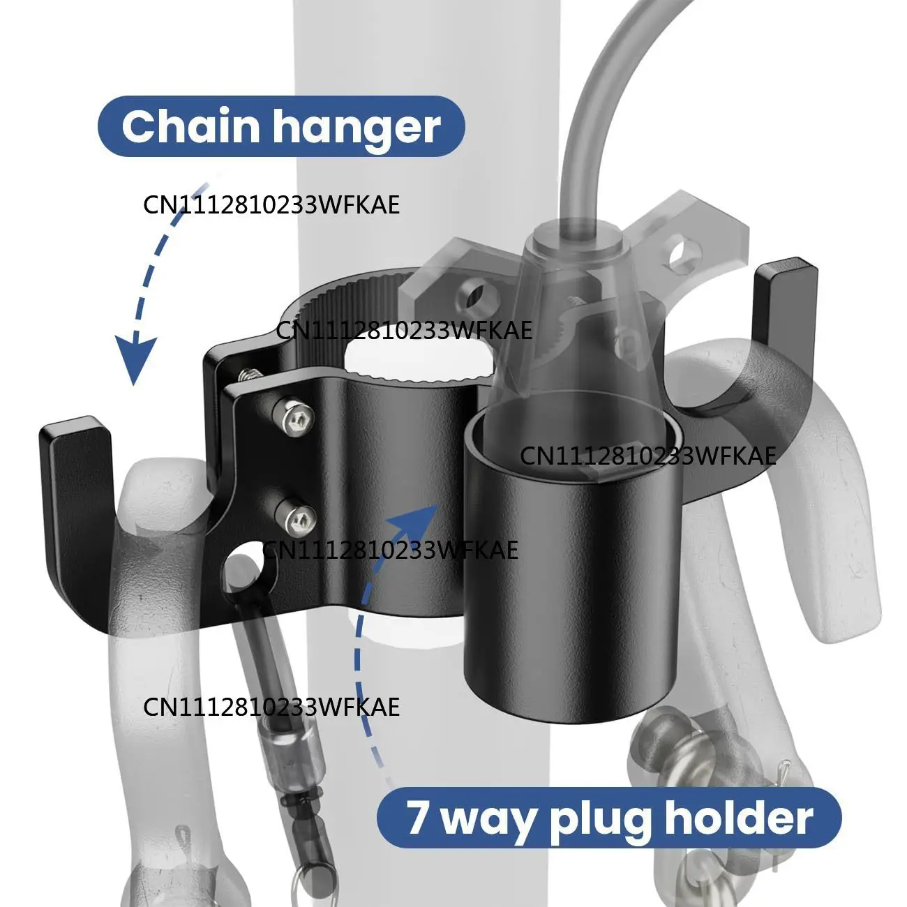 Trailer Traction Chain Finisher with 7-Way Jack Stand - Durable RV Tongue Accessories