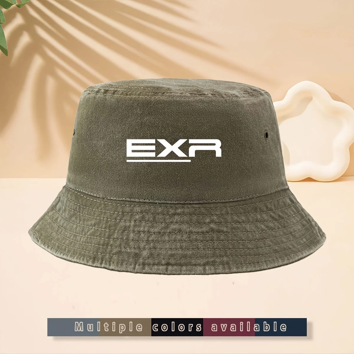 Chapeau de pêcheur à motif EXR, style décontracté minimaliste moderne américain, tendance, facile à nettoyer, confortable et respirant
