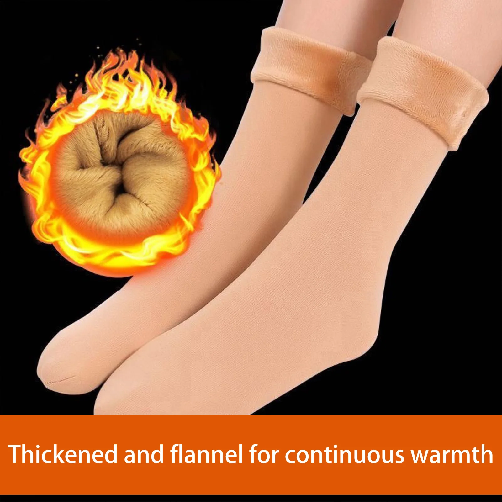

10Pair Women's Warm Thermal Socks Thick Warm Wool Lined Winter Thermals Socks Anti-slip Nude Warm Socks For Men Women Cold Days