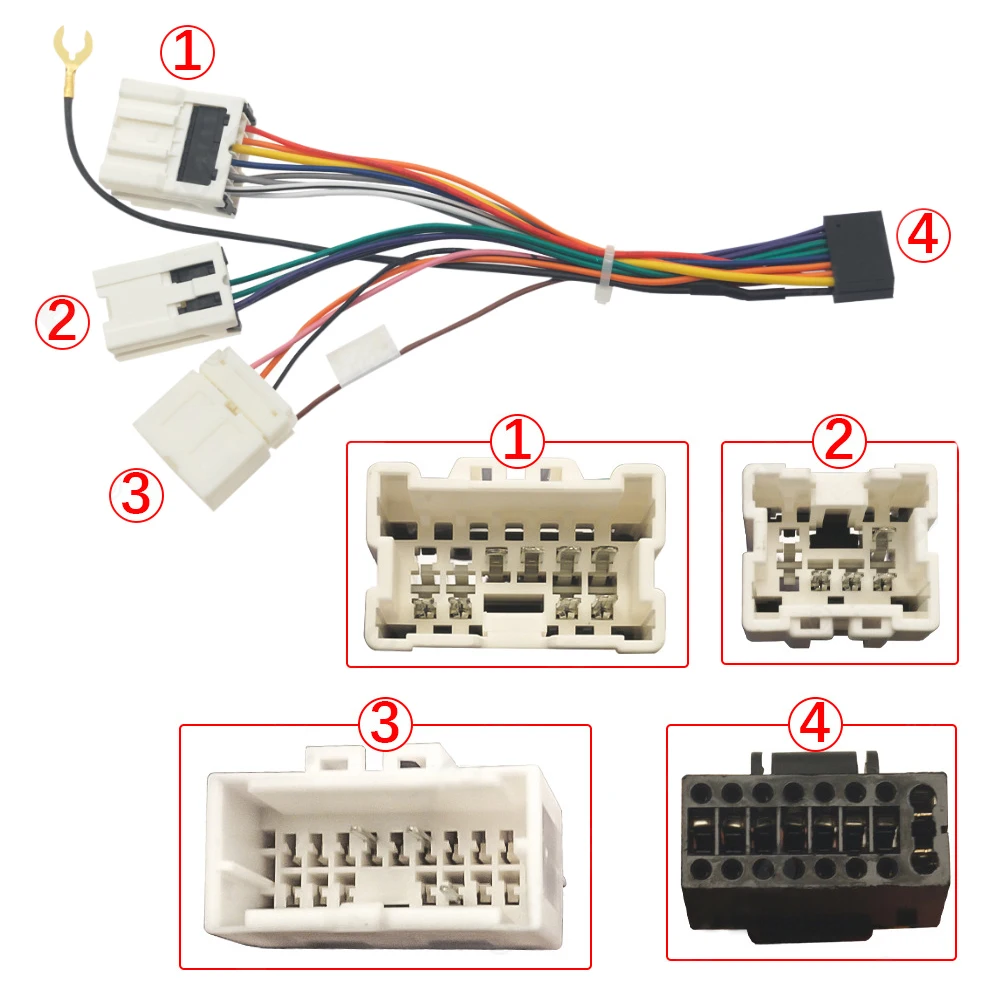 Car 16pin Power Cord Wiring Harness Adapter For Nissan Paladin X-Trail(04-07)/Teana(04-08) Installation Head Unit