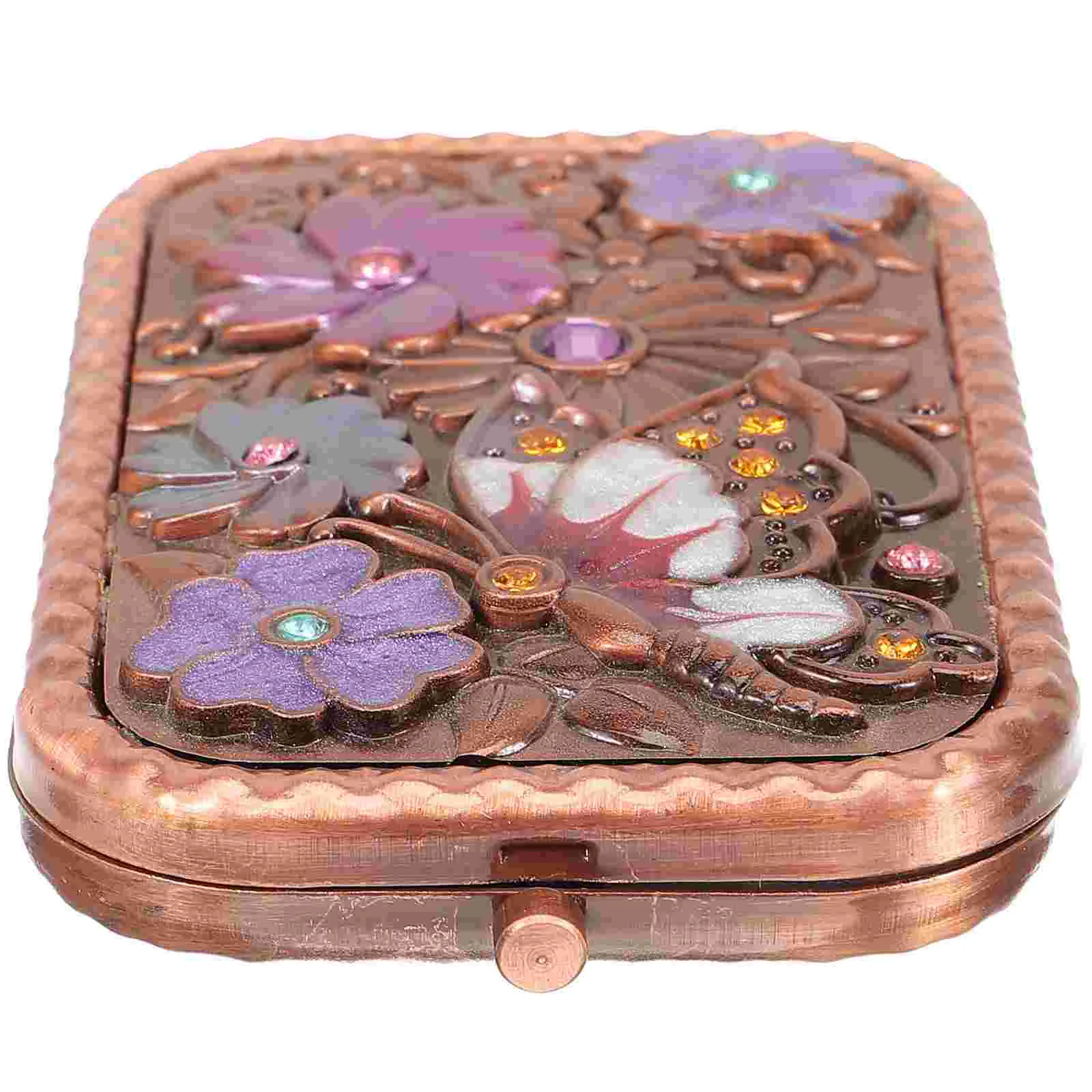 

Mirror Foldable Makeup Supply Accessory Tool Double Sided Hand Clear Female Metal Retro Creative